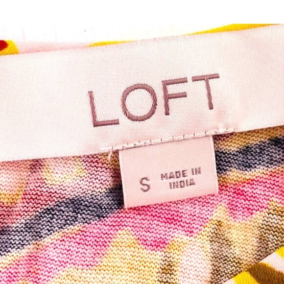 LOFT Women's size Small Sleeveless Flowy Blouse Knit Colorful Paisley Print - Picture 3 of 5